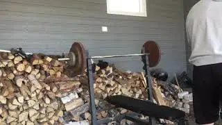 Paused military bench press 3x119kg (narrower grip) set 3 of 4.