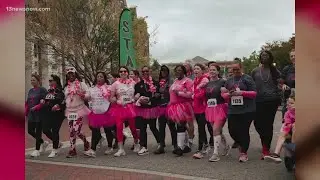 Here for the Girls' 5K charity run this weekend will support breast cancer awareness