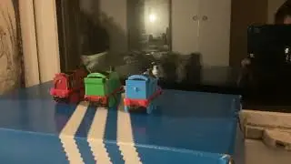 Thomas, Percy and Rosie Staring at the Nighttime Sky 