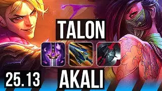 TALON vs AKALI (MID) | Legendary | KR Master | 25.13