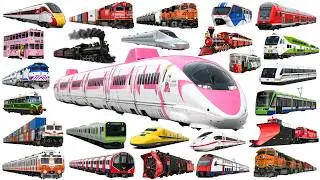 50 Railway Vehicles for Kids | Learn Railway Transport in English | Trains, Subways & More