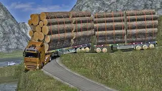 Overloaded Trailer - the most dangerous road | Euro Truck Simulator 2