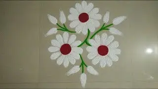 Easy flower rangoli ||Rangoli with a fork | Top Rangolis
