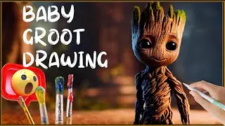 How to Draw Baby Groot Drawing | Easy Drawing Lesson for Kids - Guardians of the Galaxy Drawing