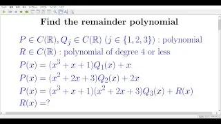 calculation exercise 828 Find the remainder polynomial