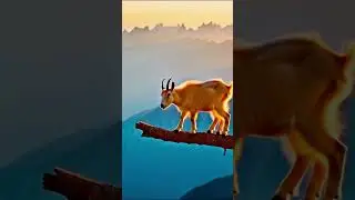 Fearless Goat Balances on a Cliff in the Wind! #FearlessGoat #goatlife #goatmoments