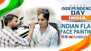 INDIAN FLAG FACE PAINTING 🎨🖌️||  HAPPY INDEPENDENCE DAY || face painting acrylic colour||