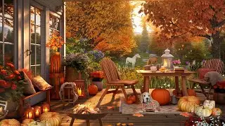 Peaceful November Tea Garden Ambience w/ Beautiful Relaxing Hymn, Calm Fall Music for Relax