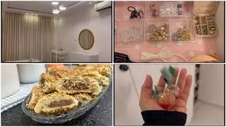 روتيني الاسبوعي🏡نظفت ورتبت غرفة بناتي❤️وسويت بسكوت بالتمر🥨