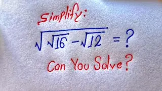 Germany | A Nice Math Square roots problem | How to simplify?