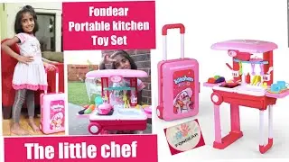 Fondear Portable Kitchen Toy / 2 in 1 Kitchen Set / Cooking Toy for Toddlers - Pretend and Play Chef