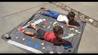 Lessons from a 6 yr old: Cyanotype Mural Fabric