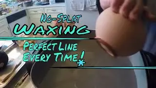 &hearts; No-Splat Wax Resist Technique. Get a perfect even wax line on your pottery using my skillet method
