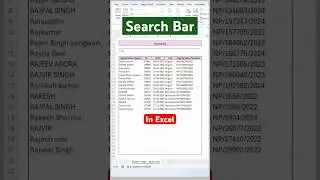 How to Create a Search Bar in Excel &ndash; Find Data Instantly! #excelshorts #ytshorts