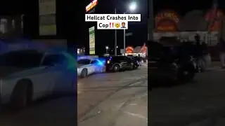 Hellcat Crashes Into Cop! (Detroit Takeover Car Meet)