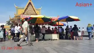 AT THE RIVER-SIDE IN FRONT OF THE ROYAL PALACE, KINGDOM OF CAMBODIA