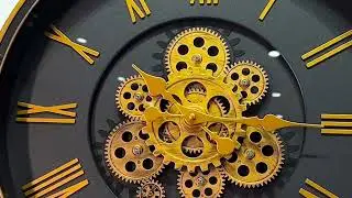 FunkyTradition Retro Style Moving Gear Wall Clock Chronograph Working Wall Watch 52 CM Tall