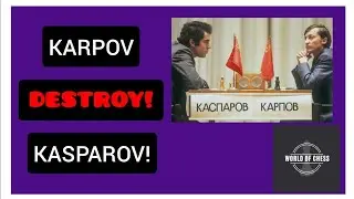 Karpov Destroy Kasparov in Chess Game, Stockfish analysis!