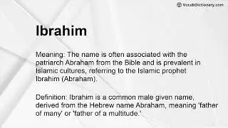 Ibrahim Meaning