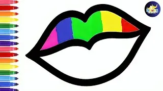 Lips And Teeth Drawing, Painting & Coloring Shapes for Children | Easy Drawing for Kids