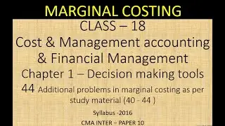 ICWA CMA Inter Group 2 - CMA & FM Syllabus 2016 - Class 18
