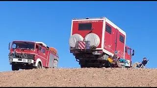 2022/15 mit Alf in Marokko IVECO 90-16 Schlangendüne bei Djebel Zireg und Salzsee bei El-Aribid