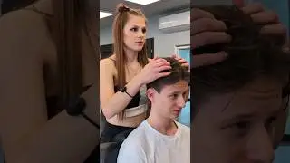 💈[ASMR] Long hair + Scissors = Relaxation! #barber #scissors #shorts #poland