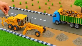 Mini Truck & Grader Making Concrete Road | DIY Road Construction Project