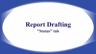Property Valuation Software, Report Drafting 9 : Status Tab
