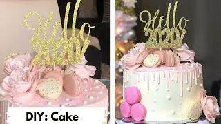 DIY: Happy  New Years Eve Cake ! Easy Butterscotch Buttercream Recipe & How to do Drips !