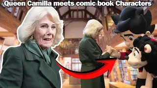 Queen Camilla meets Beano's Dennis and Gnasher as she champions Book Reading 