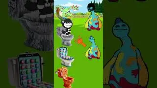 Doey The Dochman giving toilet to pianosaurus, oren and babachops #poppyplaytime4 #sprunki