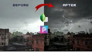 Thunderstorm Lightning Effect Photo Editing By Snapseed & PicsArt | Photo Manipulation by Mobile