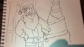 Artistic James is doing American Dad Christmas themed artwork {Part 1}