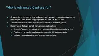 Process Automation with Advanced Capture