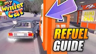 How to REFUEL AT THE STATION AND HOW TO USE THE NOZZLE AND PAY FOR FUEL - My Winter Car