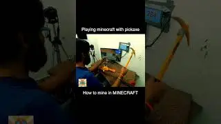 Playing minecraft with real pickaxe #gaming #playstationgamer #gameplay #minecraft #minecraftcontrol