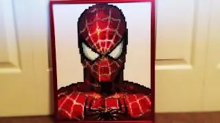 Perler Bead Spiderman Portrait Timelapse!