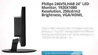 Philips 246V5LHAB 24&rdquo; LED Monitor, 1920X1080 Resolution,  | Review and Discount