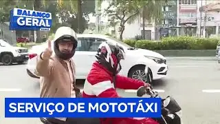 Repórter do Balanço Geral Manhã testa serviço de mototáxi em São Paulo