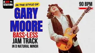 Bass-less Gary Moore style Blues Backing Track Jam in Dm - 90 bpm #bassist