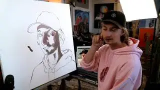 Painting a HUGE Self Portrait (LIVE STREAM!)