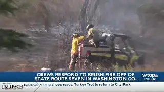 Crews respond to Rt. 7 brush fire in Washington County