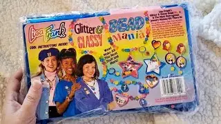 ASMR Lisa Frank Unboxing Vintage Bead Jewelry Kit Nostalgic | Soft Spoken, Tapping, Lofi