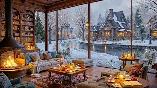 Relaxing Jazz for Winter ❄️ Winter Fireplace Ambience 🍵 Soft Jazz Music for Relax, Sleep, and Work