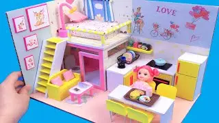 DIY Miniature Dollhouse #9 ~ Room Decor (Bedroom, Bathroom, Kitchen) ~ DIY Miniature Cardboard House