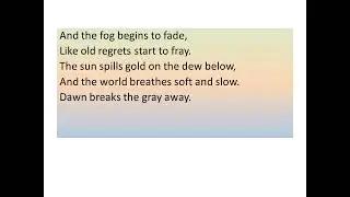 Song and Lyrics In English : Dawn Breaks the Gray.