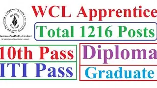 Western Coalfields Limited WCL recruitment 2022।।WCL recruitment notification।।WCL recruitment 2022.