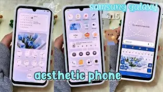 oneui7 aesthetic customization ✨️ custom lock screen, widgets, icons tutorial samsung a15 🩵