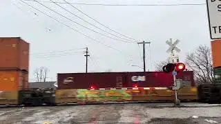 Canadian pacific 8133 leads intermodal with p3 horn Willoughby Ohio 